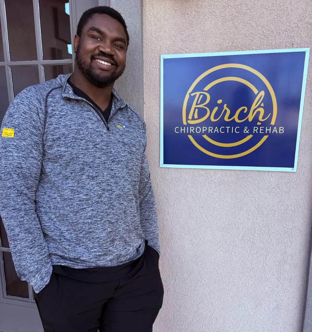 Dr. John Birch outside Birch Chiropractic & Rehab in North Kansas City